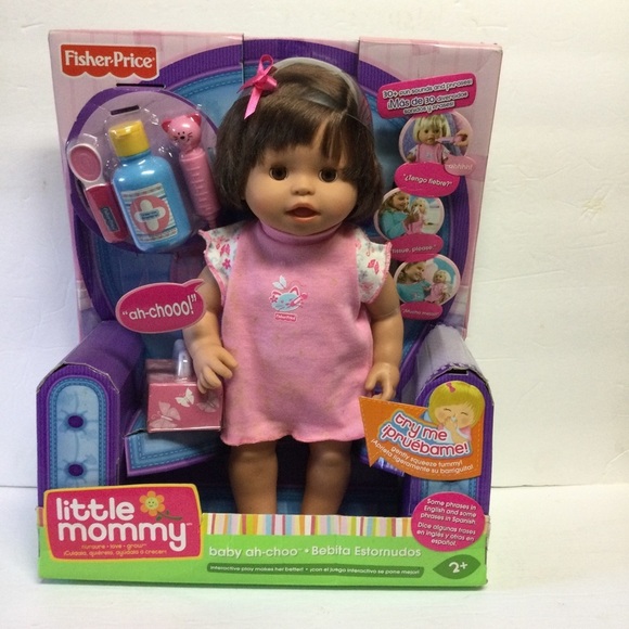 Fisher Price Little Mommy Baby ah-choo Doll English & Spanish 2008 NEW